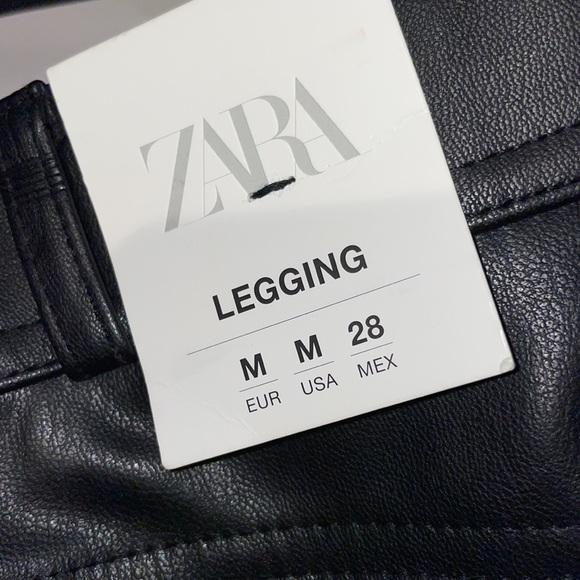 Zara Pants & Jumpsuits Beautiful Faux Leather Leggings With Pockets